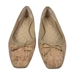 VERONICA BEARD WOMEN'S TAN BEATRIX CORK SKIMMER SLIP-ON BALLET FLATS - SIZE 6.5
